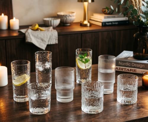 Handcrafted textured glass pattern